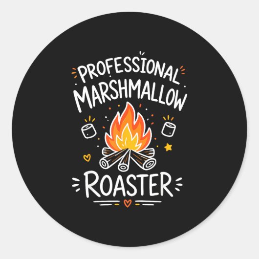 Marshmallow kampvuur s'mores  ronde sticker (Voorkant)