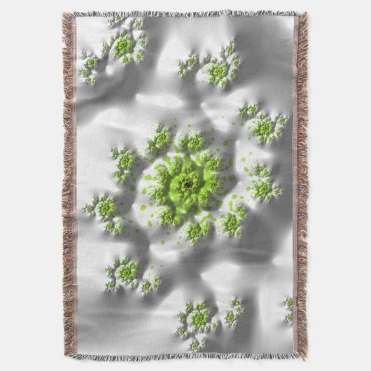 Marshmallow Limoen Trippy Psychedelic Fine Fractal Deken (Voorkant Verticaal)