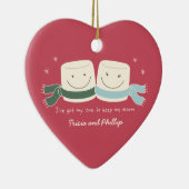 Marshmallow Love kerstboomversiering Keramisch Ornament (Rechts)