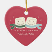 Marshmallow Love kerstboomversiering Keramisch Ornament (Voorkant)