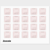 Marshmallow & Mom Knuffels | Elegante roze kaars Vierkante Sticker (Vel)