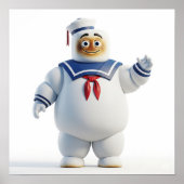 Marshmallow Monster Sailor Design Poster (Voorkant)