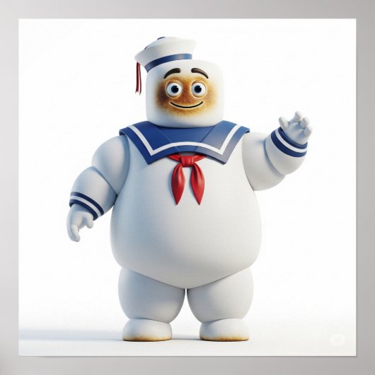 Marshmallow Monster Sailor Design Poster (Voorkant)