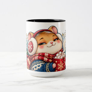 Marshmallow Moods Cocoa Comfort Hamster Tweekleurige Koffiemok