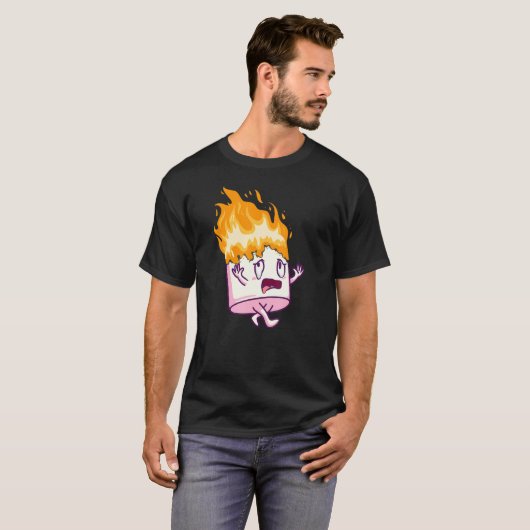 Marshmallow On Fire S'mores Camping Campfire Smore T-shirt (Voorkant volledig)