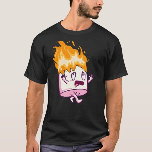 Marshmallow on Fire S'mores Camping Campfire Smore T-shirt (Voorkant)
