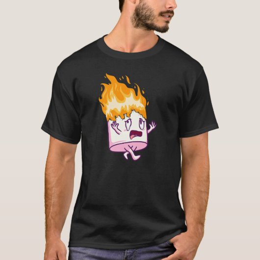 Marshmallow on Fire S'mores Camping Campfire Smore T-shirt (Voorkant)