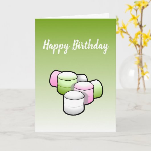 Marshmallow op Folded Greeting Birthday Kaart (Gele Bloem)