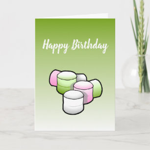 Marshmallow op Vouwbare Verjaardagskaart Kaart