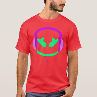 Marshmallow Paarse Boze Gezicht Koptelefoon cadeau T-shirt