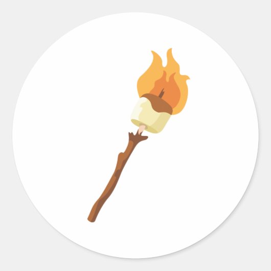 Marshmallow Roast Ronde Sticker (Voorkant)