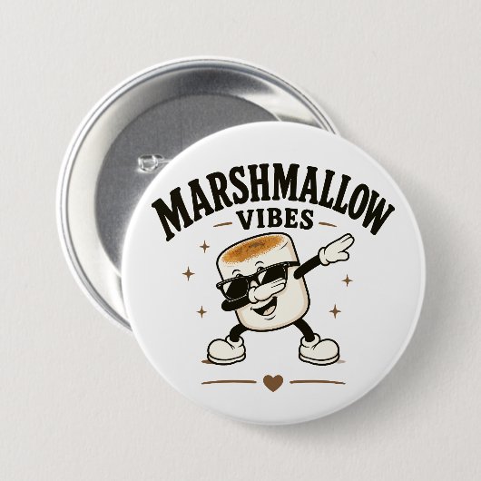 Marshmallow sfeer ronde button 7,6 cm (Voorkant /achterkant)