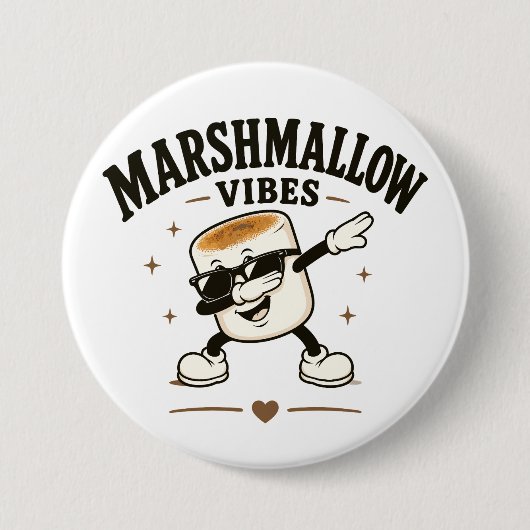 Marshmallow sfeer ronde button 7,6 cm (Voorkant)