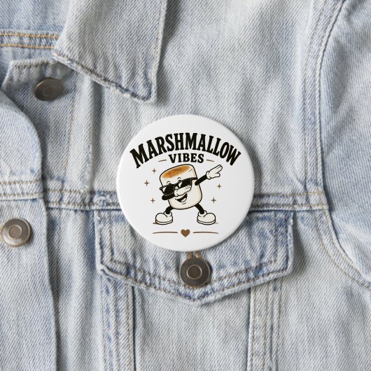 Marshmallow sfeer ronde button 7,6 cm (In situ)