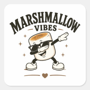 Marshmallow sfeer vierkante sticker