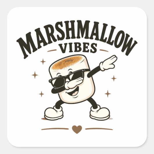 Marshmallow sfeer vierkante sticker (Voorkant)