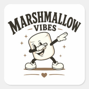 Marshmallow sfeer vierkante sticker