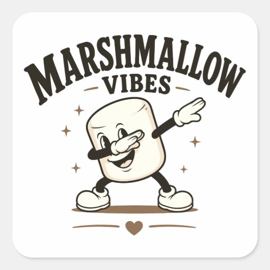Marshmallow sfeer vierkante sticker (Voorkant)
