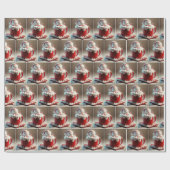 Marshmallow sneeuwman in warme chocolademelk cadeaupapier (Vlak)