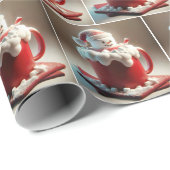 Marshmallow sneeuwman in warme chocolademelk cadeaupapier (Rol Hoek)
