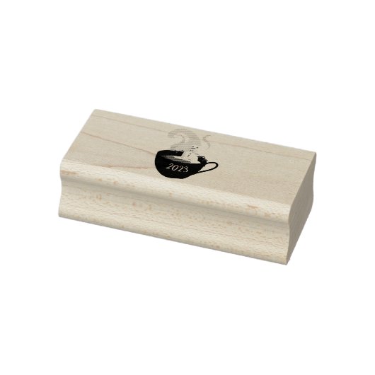 Marshmallow Snowman in Hot Cocaca Rubberstempel (Stempel)