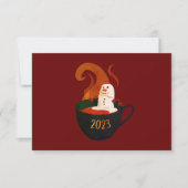 Marshmallow Snowman in Hot Cocaca Save The Date (Voorkant)