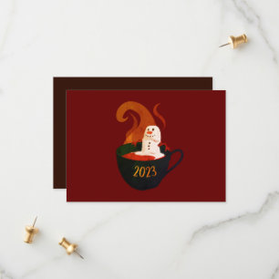 Marshmallow Snowman in Hot Cocaca Save The Date