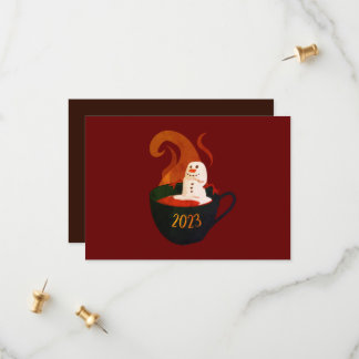 Marshmallow Snowman in Hot Cocaca Save The Date