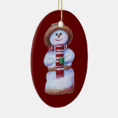Marshmallow Snowman Merry Kerstmis Keramisch Ornament (Rechts)