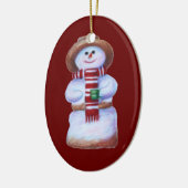 Marshmallow Snowman Merry Kerstmis Keramisch Ornament (Links)