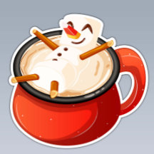 Marshmallow Snowman Ontspannen in warme chocoladem