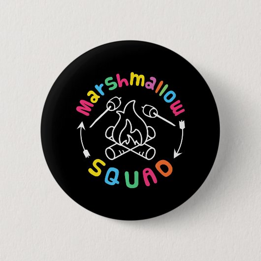Marshmallow Squad Familie Camping Ronde Button 5,7 Cm (Voorkant)