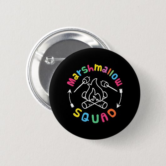 Marshmallow Squad Familie Camping Ronde Button 5,7 Cm (Voorkant /achterkant)