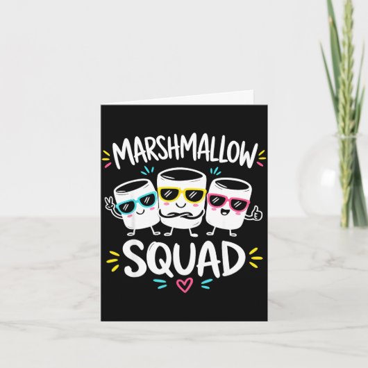 Marshmallow squad familie kampvuur kaart (Voorkant)