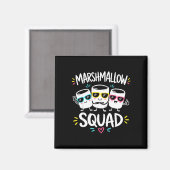 Marshmallow squad familie kampvuur  magneet (Voorkant / Achterkant)