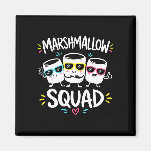 Marshmallow squad familie kampvuur  magneet