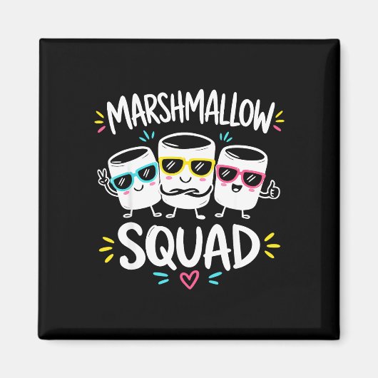 Marshmallow squad familie kampvuur  magneet (Voorkant)