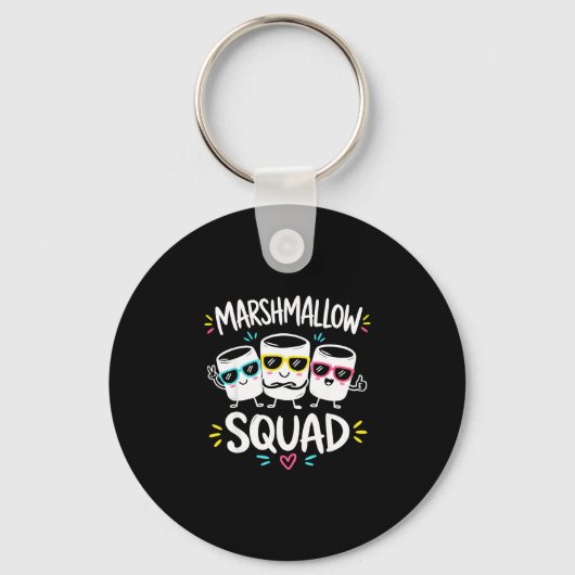 Marshmallow squad familie kampvuur sleutelhanger (Voorkant)