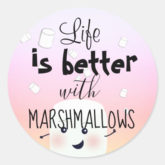 Marshmallow-sticker Ronde Sticker (Voorkant)