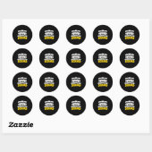 Marshmallow team kampvuur s'mores ronde sticker (Vel)