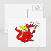 Marshmallow Toasting Dragon Briefkaart (Voorkant / Achterkant)
