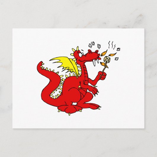 Marshmallow Toasting Dragon Briefkaart (Voorkant)