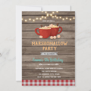marshmallow Uitnodiging feest verjaardag