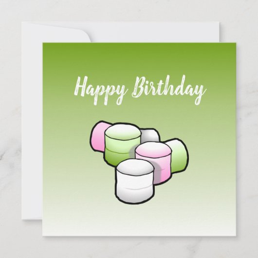 Marshmallow verjaardagskaart kaart (Voorkant)