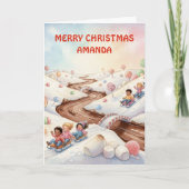 Marshmallow Wereld Kerst Kinderen Kaart (Voorkant)