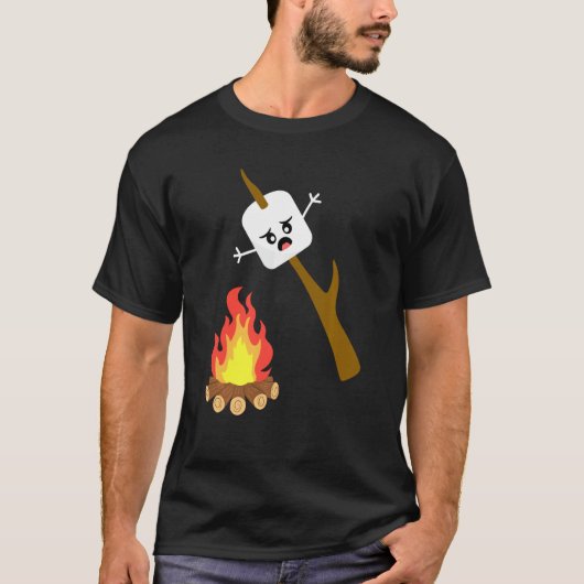 Marshmallow Womenmen Camping Campfire T-shirt (Voorkant)