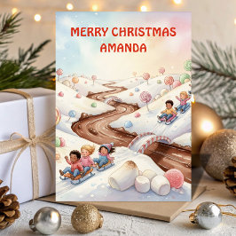 Marshmallow World Christmas Kids Card Feestdagen Kaart
