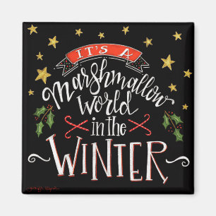 Marshmallow World Fun Feestelijk krijtbord Magneet