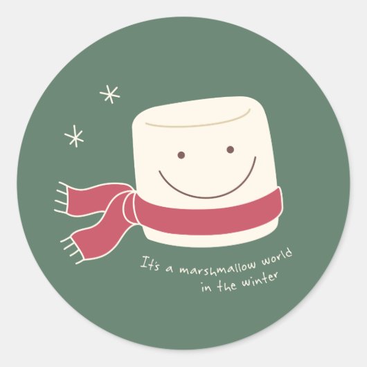 Marshmallow World Kerst stickers (Voorkant)