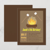 Marshmallows Bonfire Birthday Party Invitations Kaart (Voorkant / Achterkant)